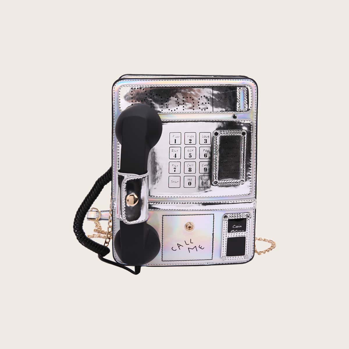 

Holographic Telephone Bag, Silver