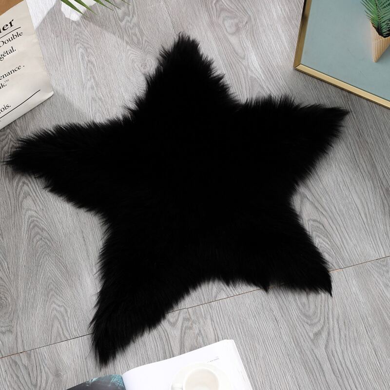

Star Shaped Plush Carpet, Black