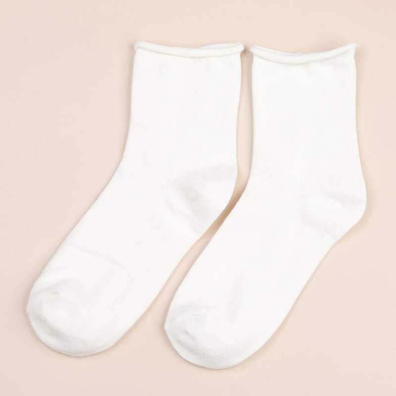 

Solid Crew Socks, White