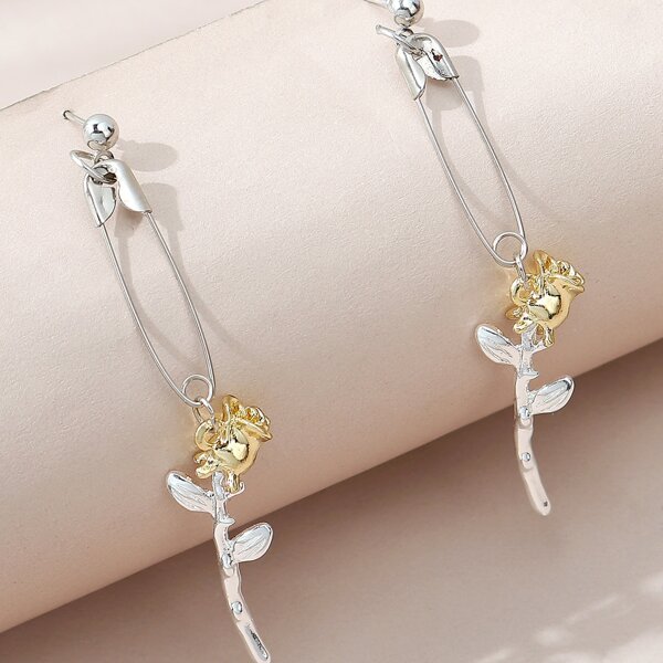

Flower Drop Earrings, Multicolor