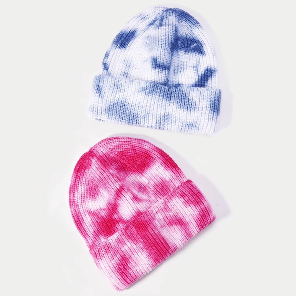 

2pcs Tie Dye Beanie, Multicolor