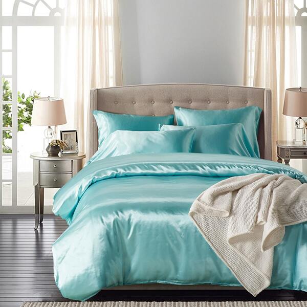 

Plain Bedding Set Without Filler, Mint blue