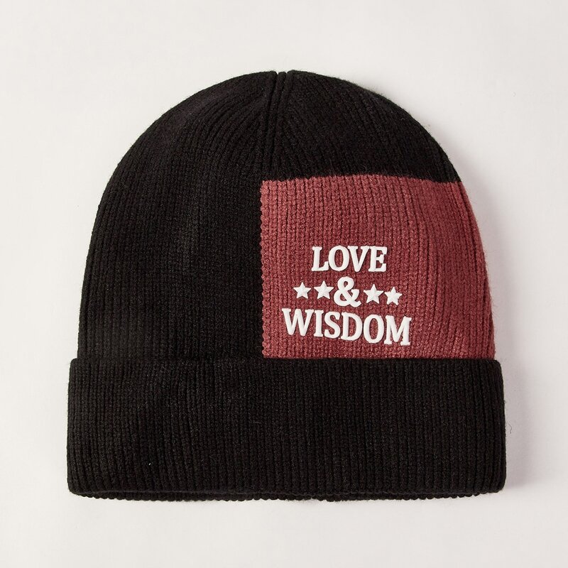

Letter Patch Beanie, Multicolor