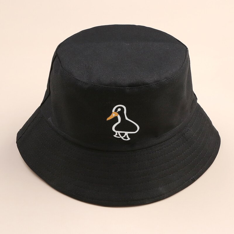

Duck Pattern Bucket Hat, Black