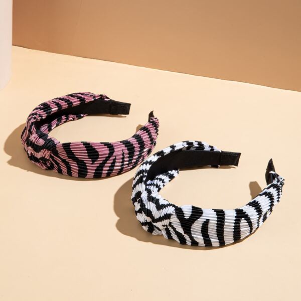 

2pcs Knot Decor Hair Hoop, Multicolor