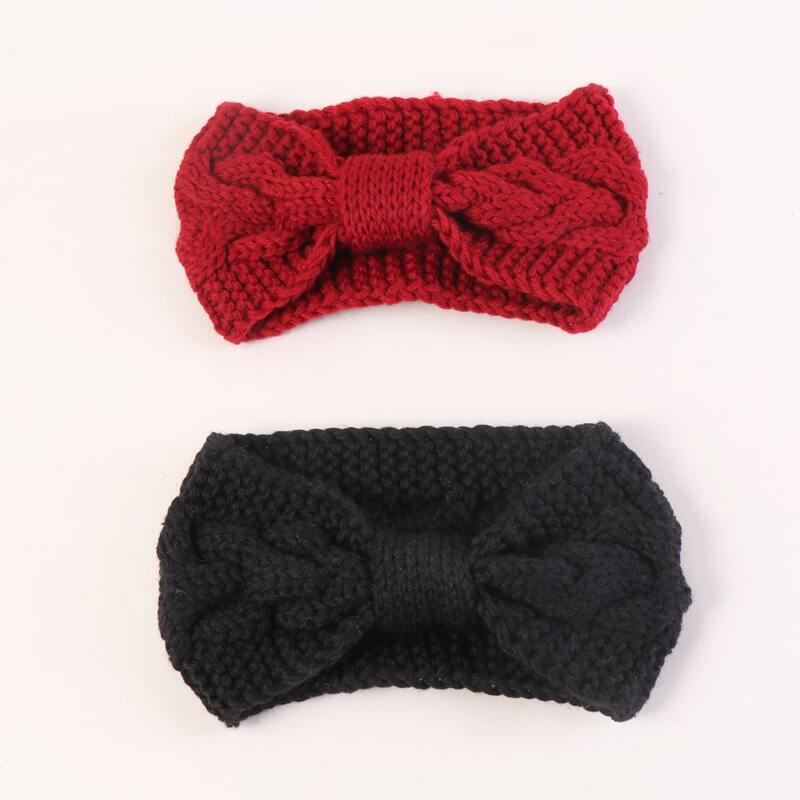 

2pcs Plain Knitted Headband, Multicolor