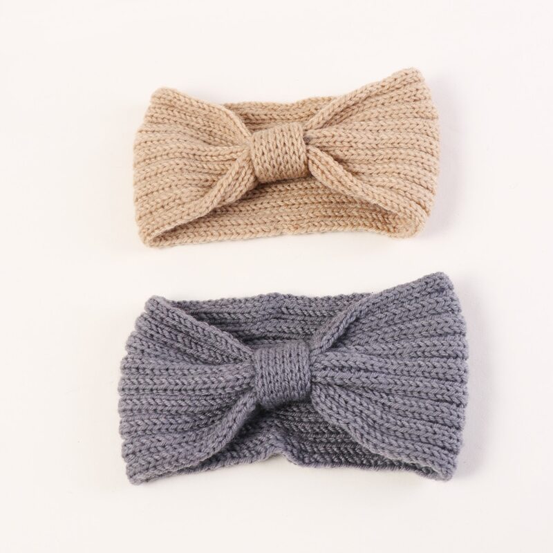 

2pcs Plain Knitted Headband, Multicolor