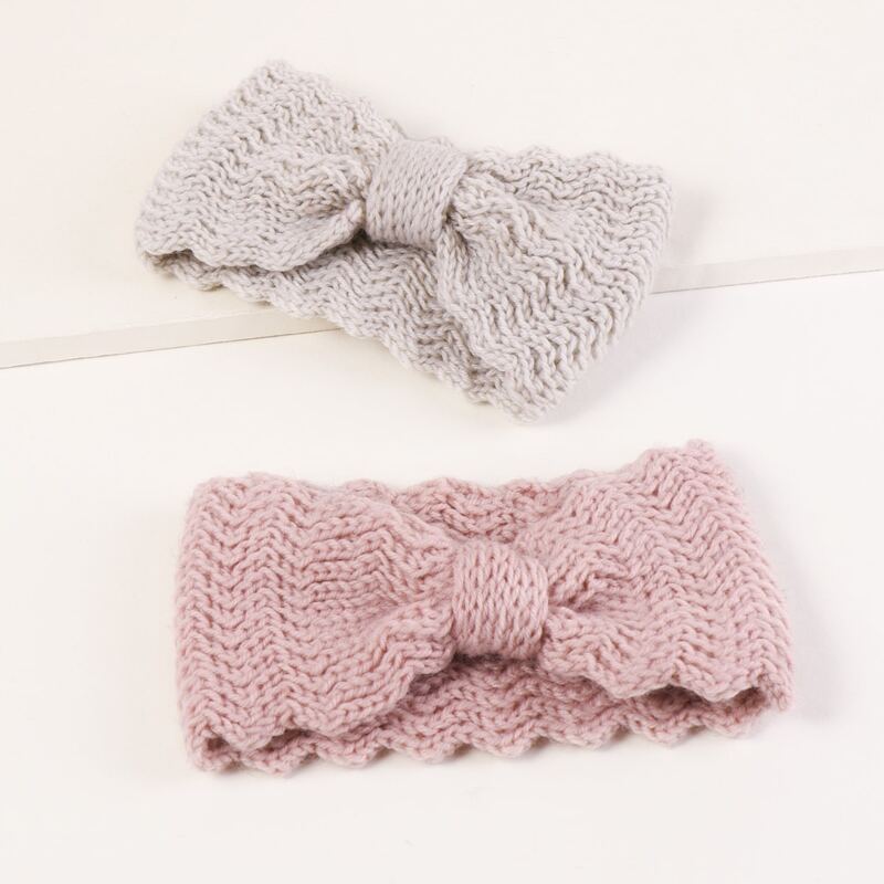 

2pcs Plain Knitted Headband, Multicolor