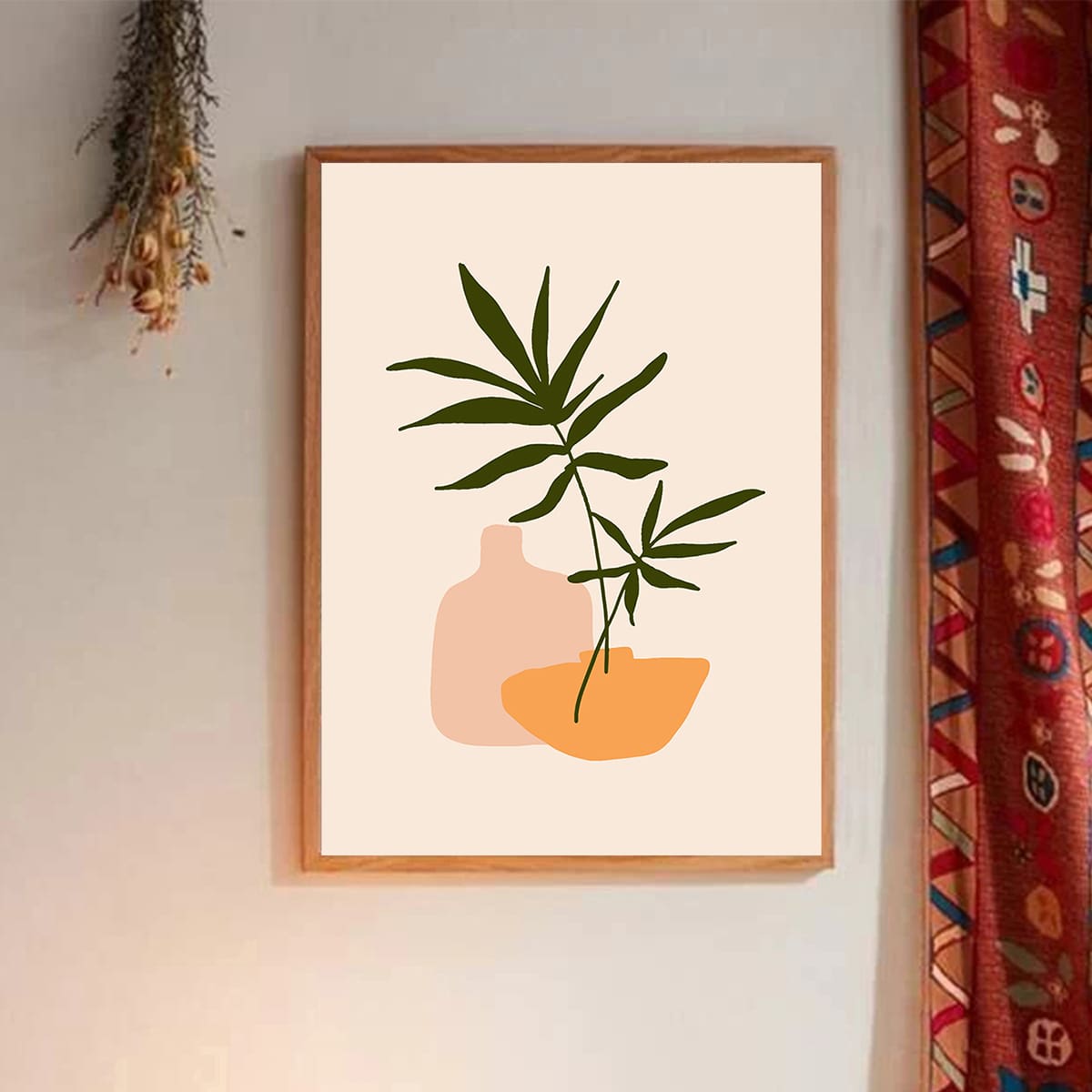 

Plant Print Wall Painting Without Frame, Multicolor