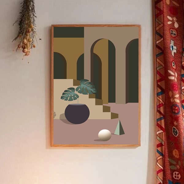 

Abstract Pattern Wall Painting Without Frame, Multicolor
