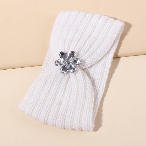 

Rhinestone Decor Headband, White