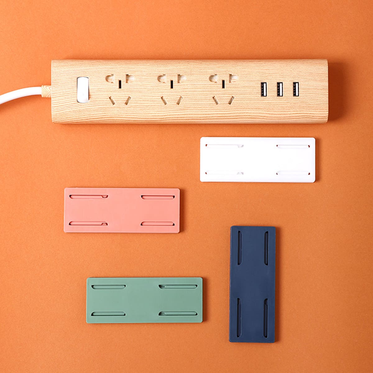 

2pcs Wall-mounted Power Strip Holder, Multicolor