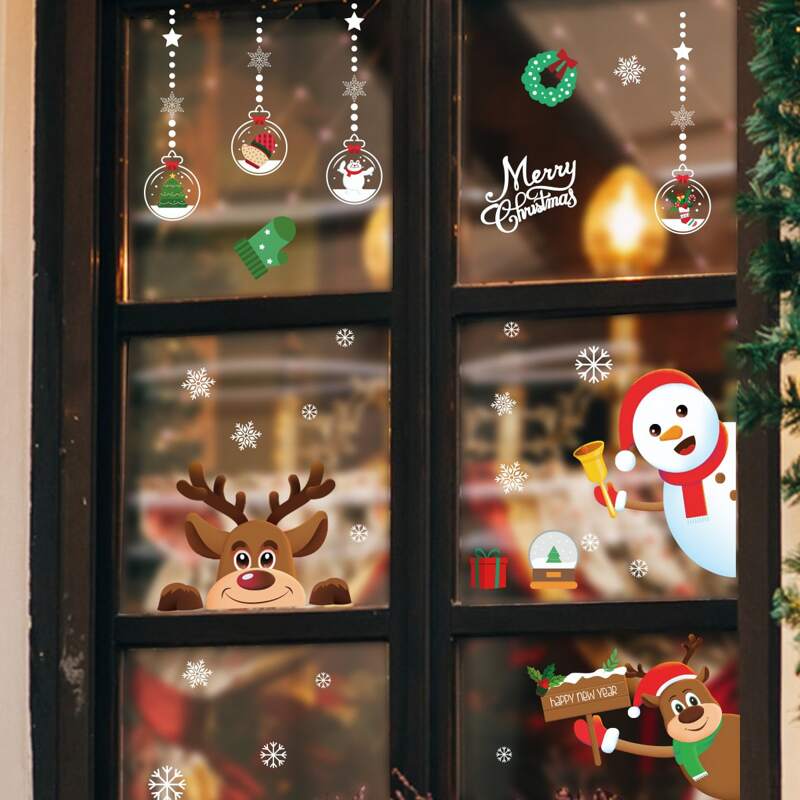 

Christmas Cartoon Graphic Window Sticker, Multicolor