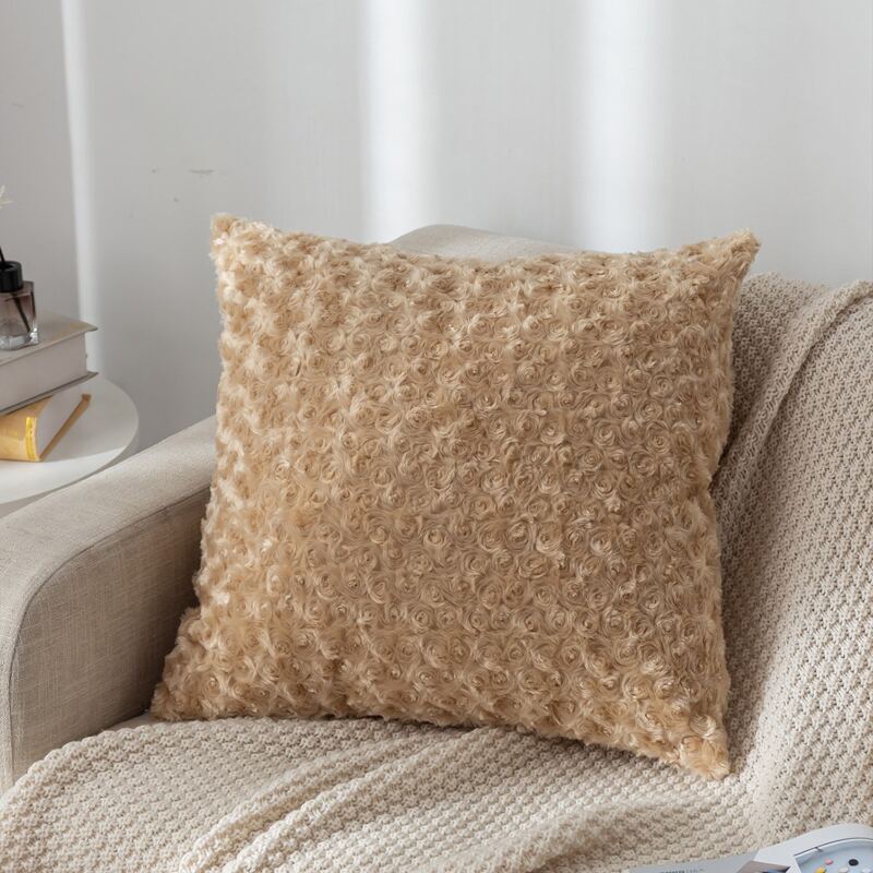 

Plain Plush Cushion Cover Without Filler, Khaki