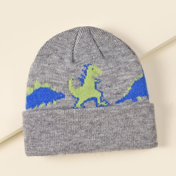 

Toddler Boys Cartoon Graphic Beanie, Grey
