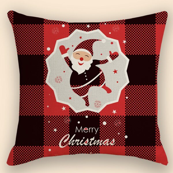 

Santa Claus Print Cushion Cover Without Filler, Red