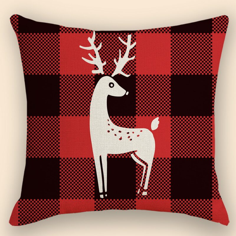 

Plaid Pattern Cushion Cover Without Filler, Red
