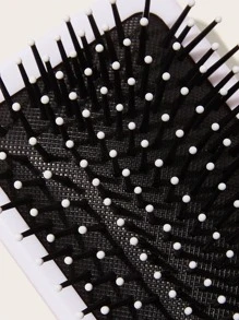 1pc Large-Square Zebra Stripe Hair Brush Plastic Detangler, Glide Through Tangles With Ease, Plastic Detangler, Blow Drying And Straightening, Hair Cushion Brush, For Thick/Curly/Thin/Long/Short Hairs Wet Dry All Hair Types For Women Men Girls Boys Gifts Comb, Back To School, Travel Holiday Essentials, Hair Accessories For Women, Brush, Hair Brushes, Hair Brush, Detangling Brush, Hair Brush, Wooden Comb, Hair Brush, Mini Hair Brush, Detangling Brush, Hair Brushes, Curly Hair Brush, Hairdressing Equipment,Hair Brush,Slick Back Brush,Styling Brush,Curly Hair Brush,Edge Brush,Hair Comb,Brush Hair,Hair Brush Set,Comb Hair,Comb For Curls,Detangling Brush,Hair Brush For Women,Hair,Travel,Hair Products,Hair Tools,Hair Stuff,Barber,Barber Accessories,Barbershop,Hairdressing Equipment - Black and White - View 3