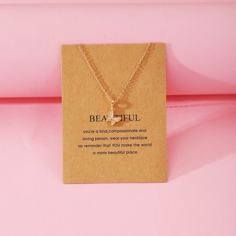 

Butterfly Pendant Necklace, Gold