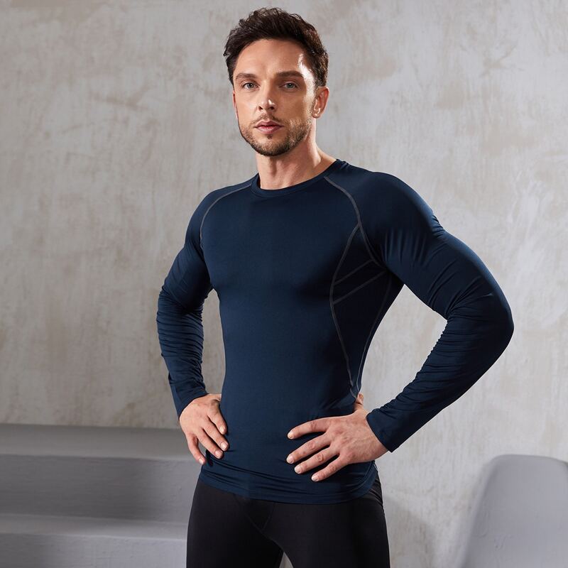 

Men Solid Raglan Sleeve Sports Tee, Navy blue
