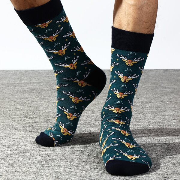 

Men Cartoon Graphic Socks, Multicolor