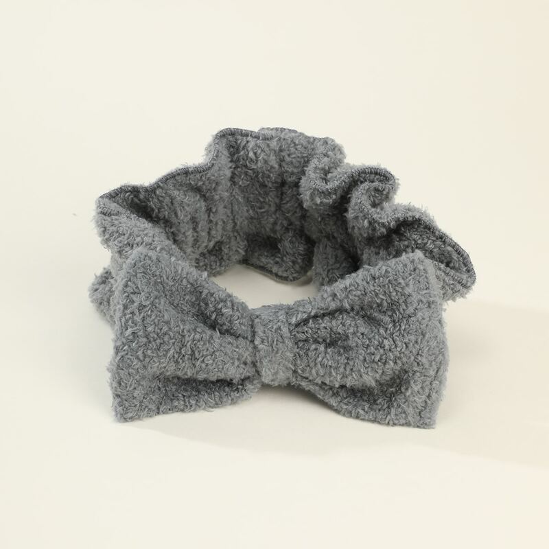 

1pc Bow Decor Bath Headband, Dark grey