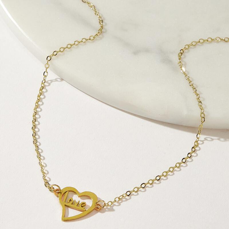 

Heart Pendant Necklace, Gold
