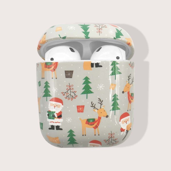 

Christmas Cartoon Graphic Airpods Case, Grey