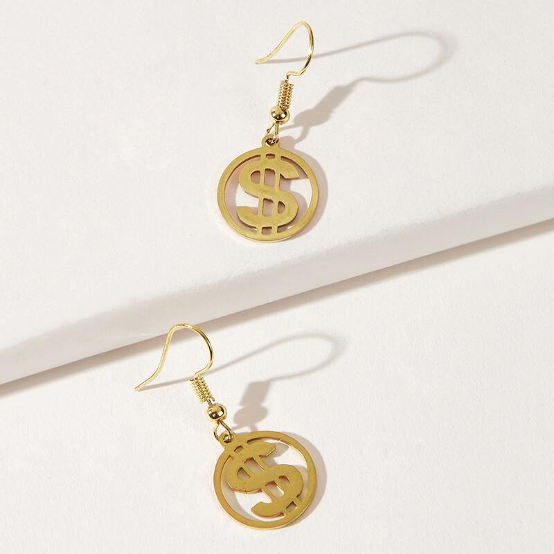 

Dollar Drop Earrings, Gold