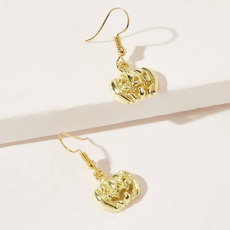 

Pumpkin Drop Earrings, Gold