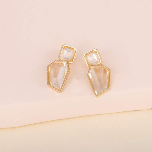 

Geometric Charm Drop Earrings, Gold