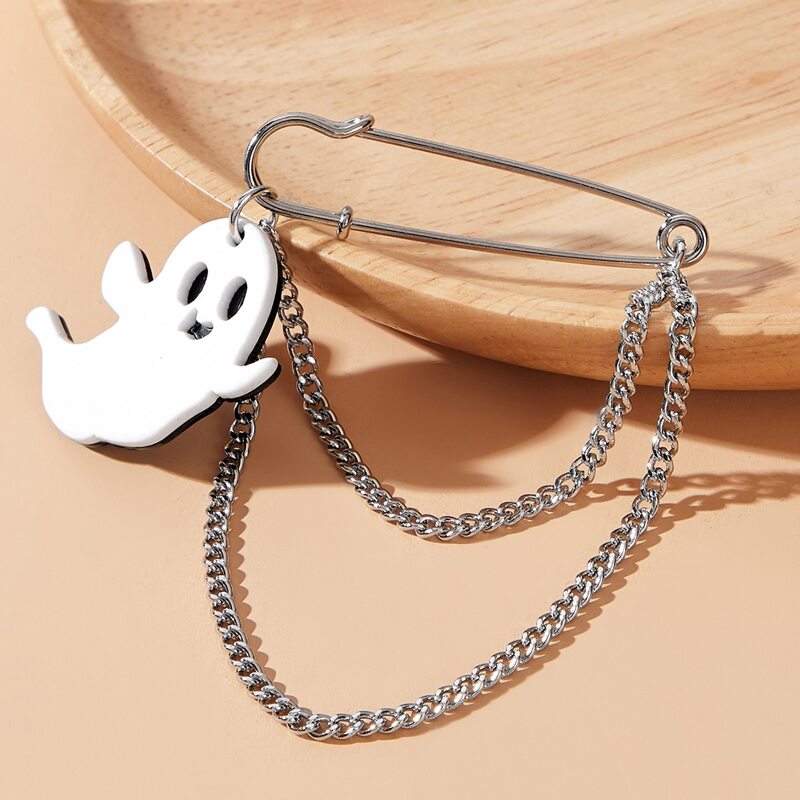

Cartoon Ghost Brooch, Silver