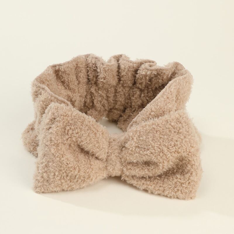 

1pc Bow Decor Bath Headband, Khaki