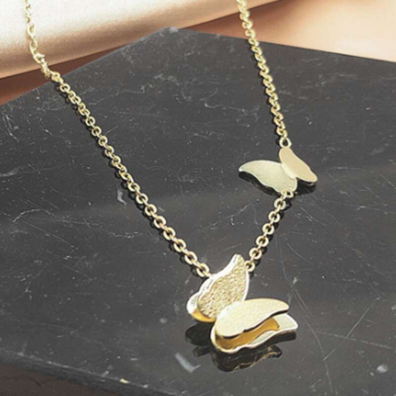 

Butterfly Pendant Necklace, Gold