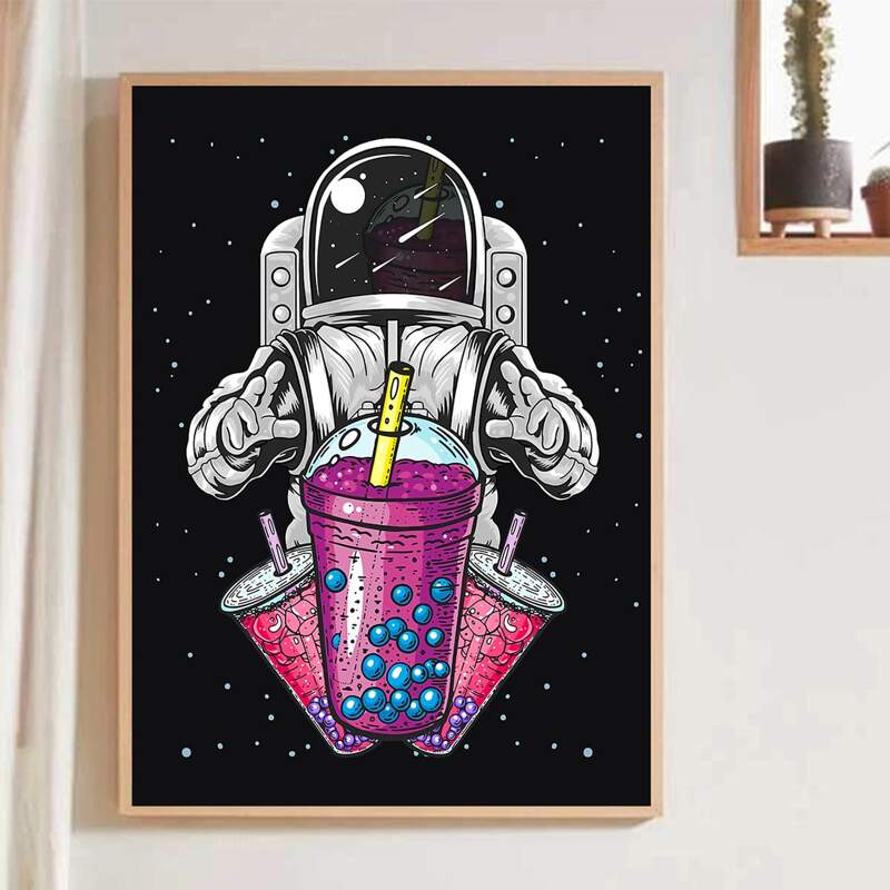 

Astronaut Print Wall Painting Without Frame, Multicolor