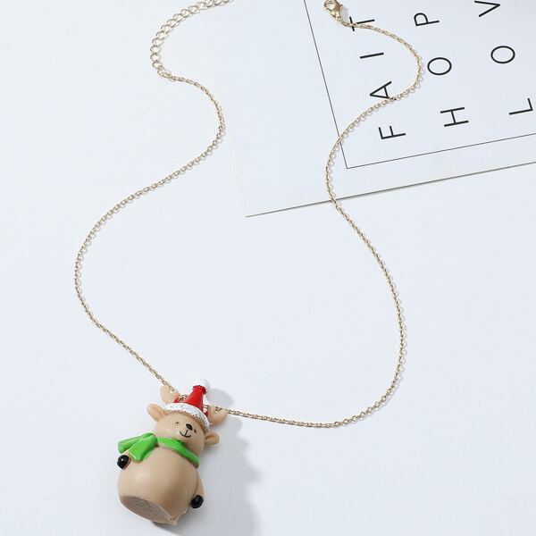 

Cartoon Pendant Necklace, Brown
