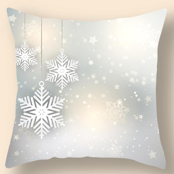 

Snowflake Print Cushion Cover Without Filler, Multicolor