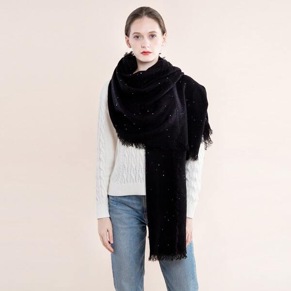 

Raw Hem Scarf, Black