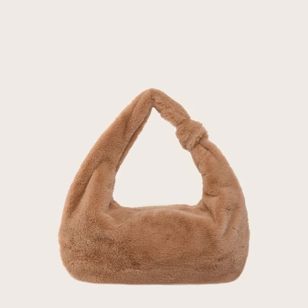

Fluffy Shoulder Bag, Khaki
