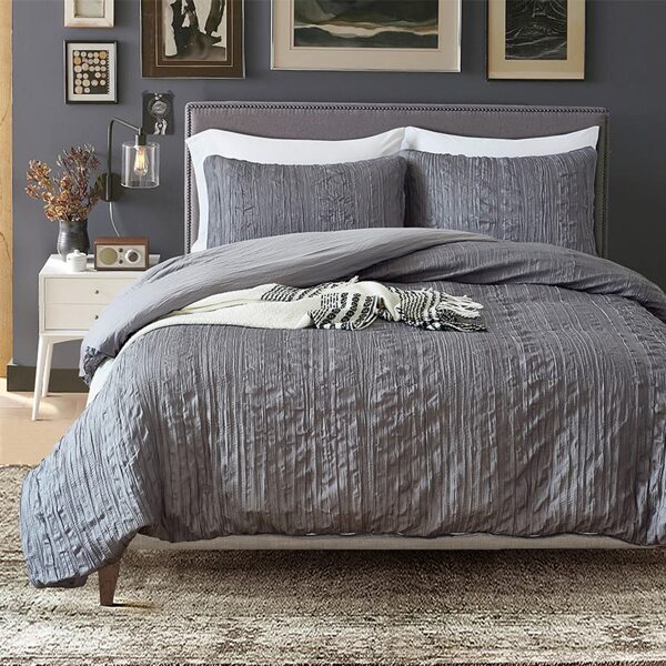 

Plain Bedding Set Without Filler, Grey