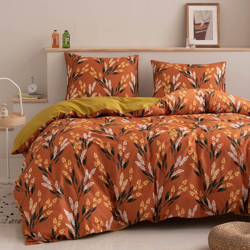 

Flower Print Bedding Set Without Filler, Multicolor