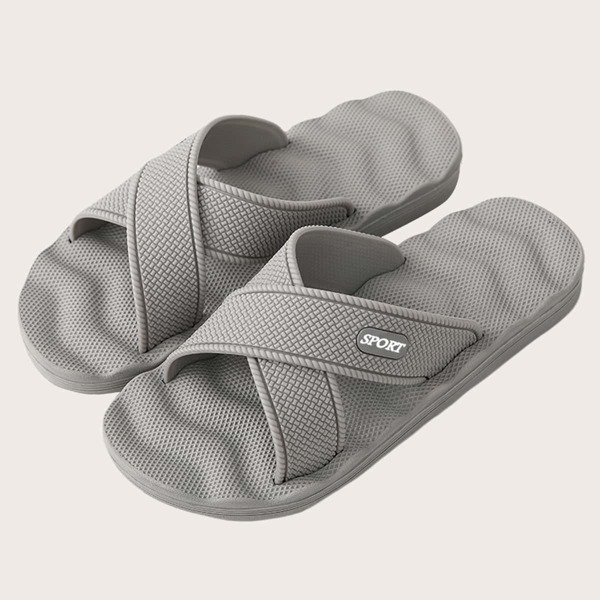 

Men Criss Cross Shower Slides, Grey
