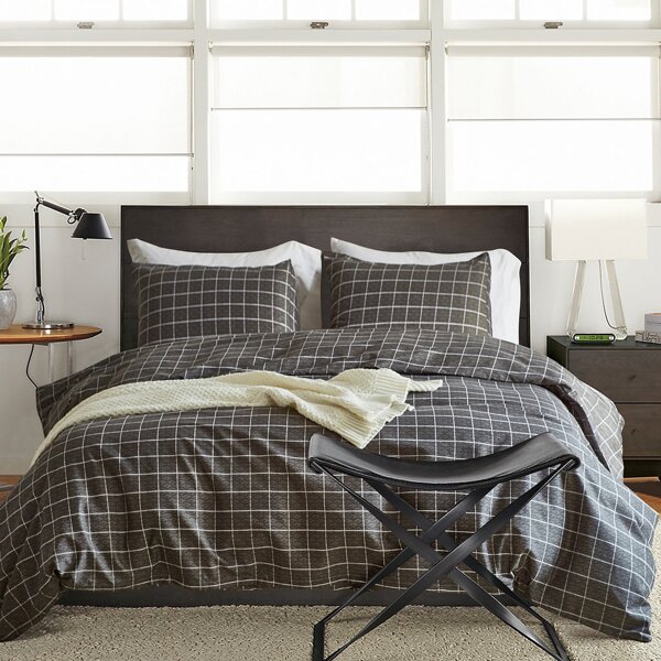 

Plaid Pattern Bedding Set Without Filler, Grey
