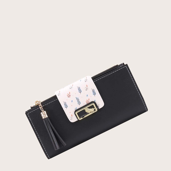 

Tassel Charm Long Purse, Black