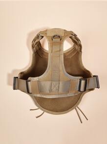 件可調式透氣寵物胸背帶，適合中型、小型和大型犬戶外訓練 - 卡其色 - 查看 4