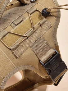 件可調式透氣寵物胸背帶，適合中型、小型和大型犬戶外訓練 - 卡其色 - 查看 6