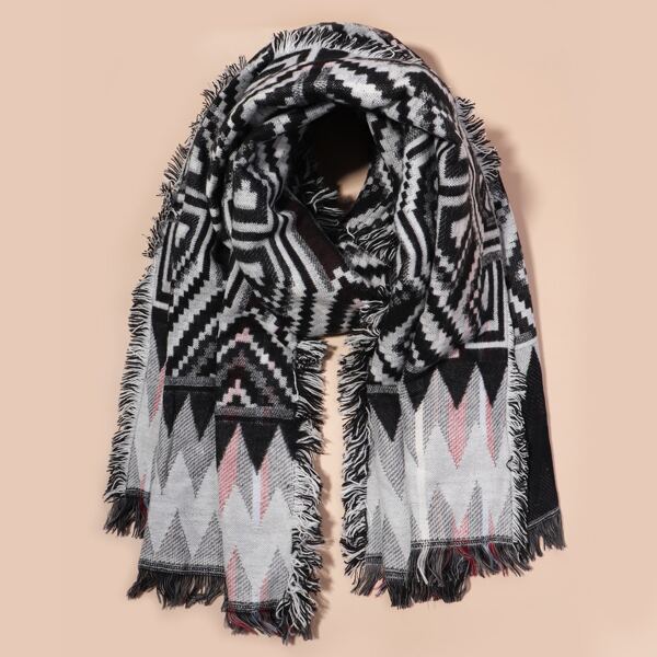 

Raw Hem Scarf, Multicolor