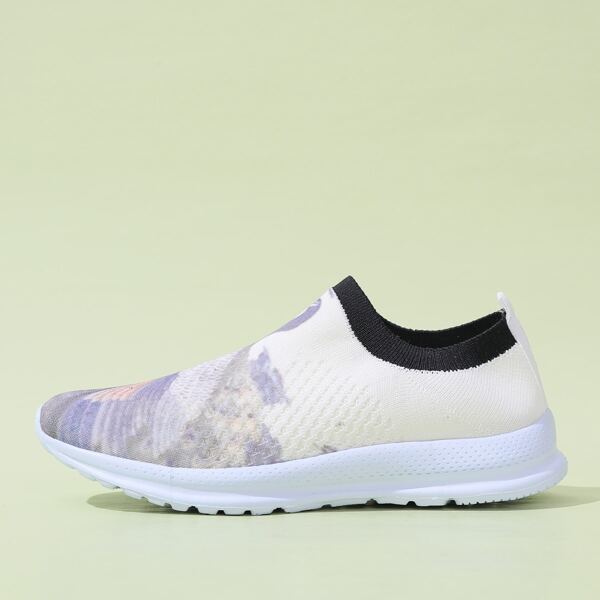 

Peacock Graphic Knit Slip On Sneakers, White