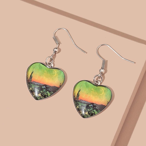 

Heart Drop Earrings, Multicolor