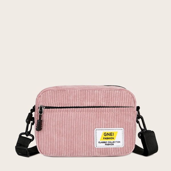 

Corduroy Crossbody Bag, Pink